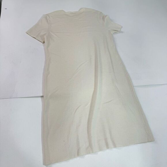 GISPA Dress Womens Medium Cream Knit Wool Crewneck Classic Neutral Minimalist - Picture 12 of 13